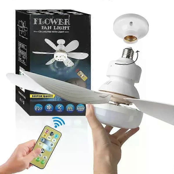 LED 30W takviftelys E27 med fjernkontroll for dimming, egnet for stue, arbeidsrom, husholdningsbruk 85-265V