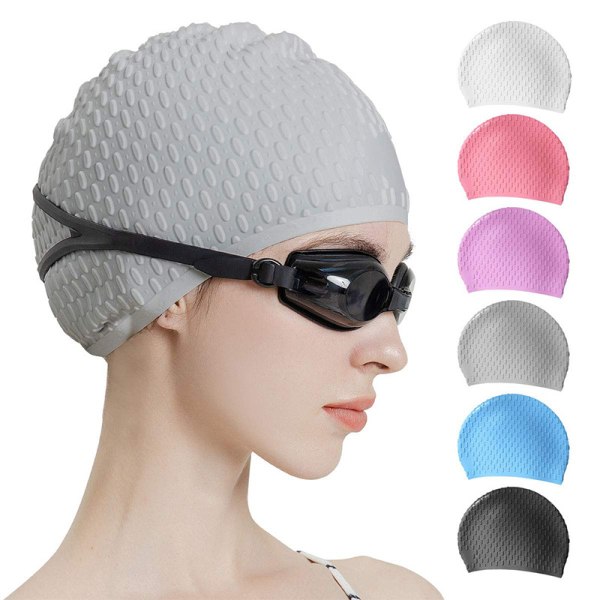 Silicone Swim Cap,comfortable Bathing Cap Ideal For Curly Short Medium Long Hair, Swimming Cap For Women