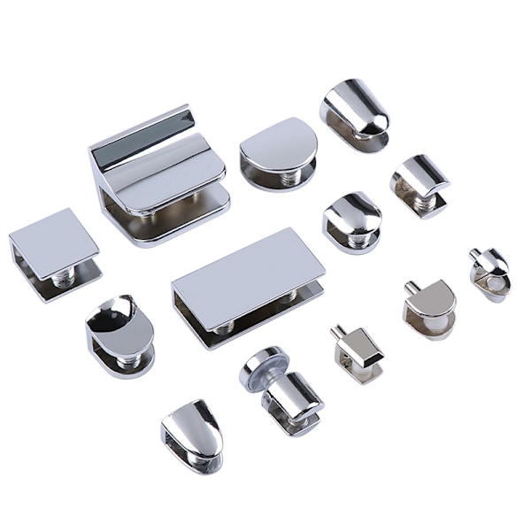 Glashylde beslag holder lys badeværelse træ fiskemund clips 5-12MM tyk zinklegering fast glasklips{f898}
