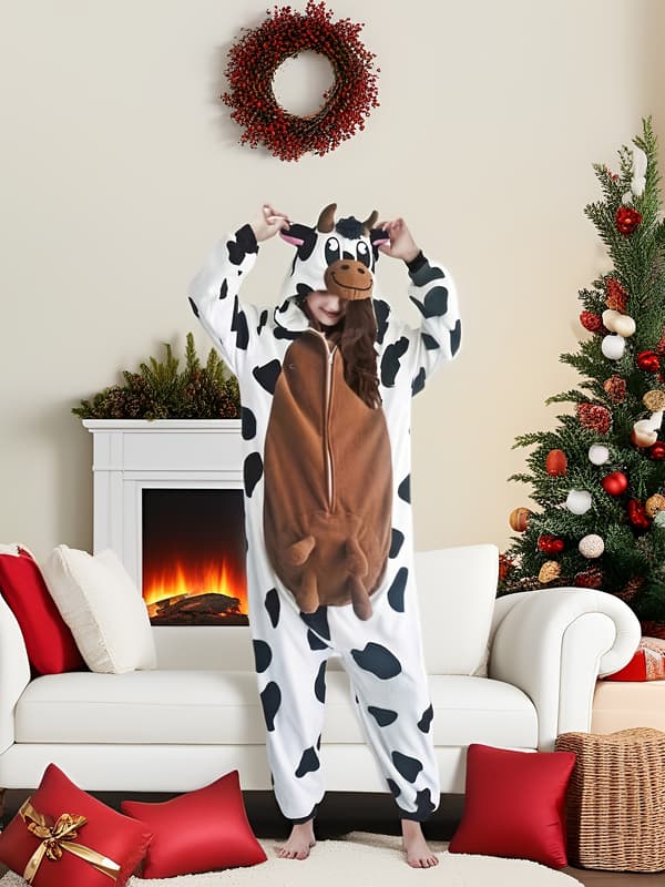 Voksen Onesie Kostume Unisex Pyjamasdragt til jule- og halloweenfester Mixed colors 0XL