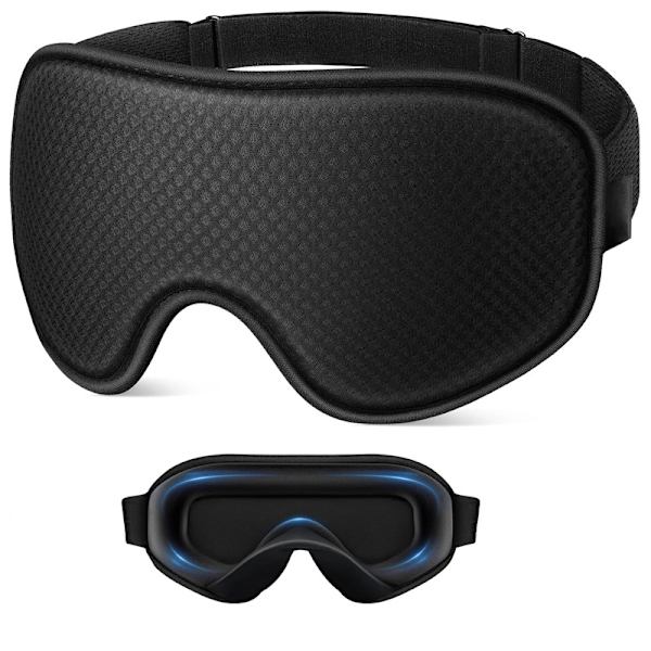 WAOAW Sovmask för Män Kvinnor: Mörkläggande Ögonmasker för Sömn - 3D Andningsbar Mjuk Bekväm Ögonmask för Resor - Justerbar