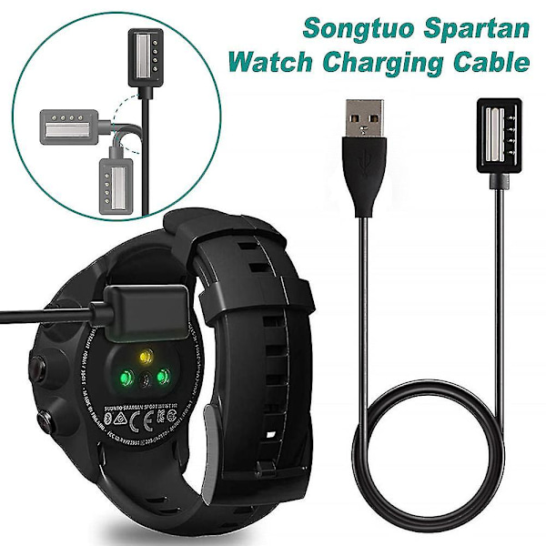 Lader kompatibel med Suunto 9, D5, Spartan Ultra Hr, Spartan Magnetisk Usb ladekabel 100cm