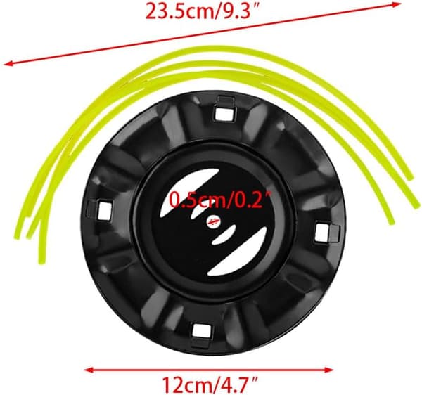 Kompatibelt 2 stk. stål gressklipperhode med 5 mm indre diameter 4 linjers erstatning for gass litium gresstrimmere
