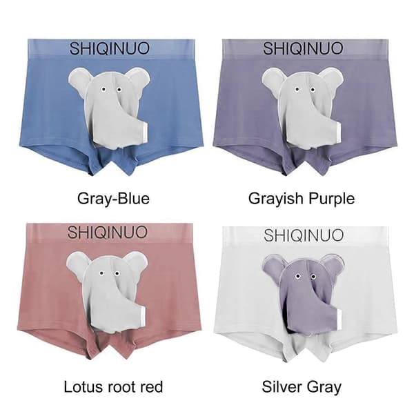 Herre Trusser Underbukser Boxer Briefs Åndbare Elefant Næse Mesh Pose Undertøj silver gray 4XL