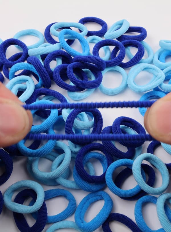 100 st Mini Mjuka Hårband Sömlösa Hårband Barn Hårringar Stickade Tyghårband (Gradient Blå)(f2) Blue