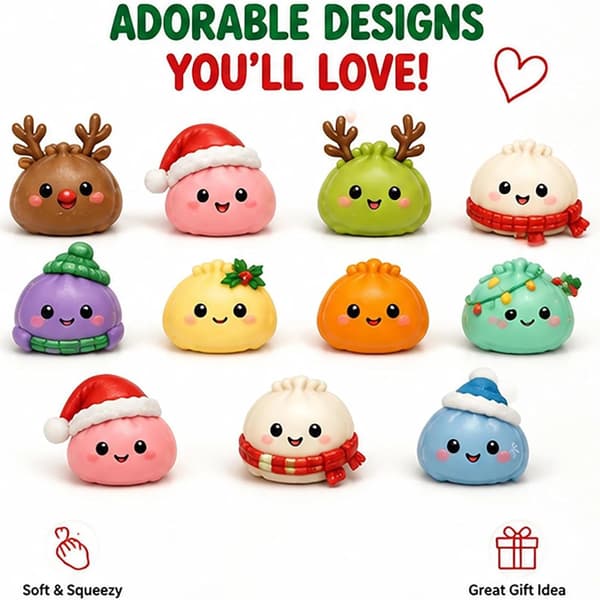 Jule Squishies Adventskalender 2026 24 Dager Nedtelling Dumpling Squishy Leker Sakte Stigende Klemme Fidget Sensorisk Dekor Gave 24PCS