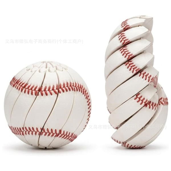 Baseboll Fidget Ball Leksak 3D-printad Skrivbordsstresslindrande Snurra Sensorisk Fidget Leksak Baseball
