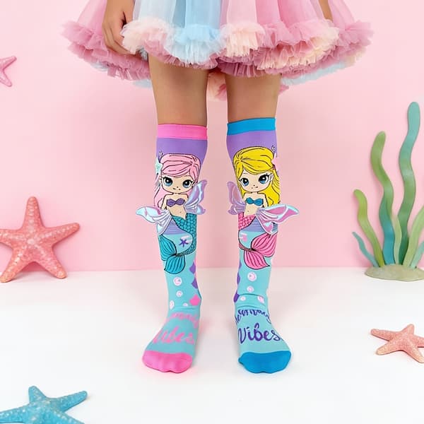Kvinder Over Knæ Strømper Havfrue Mønster Lange Strømper Mode Cosplay Strømper Violet 4-5Y