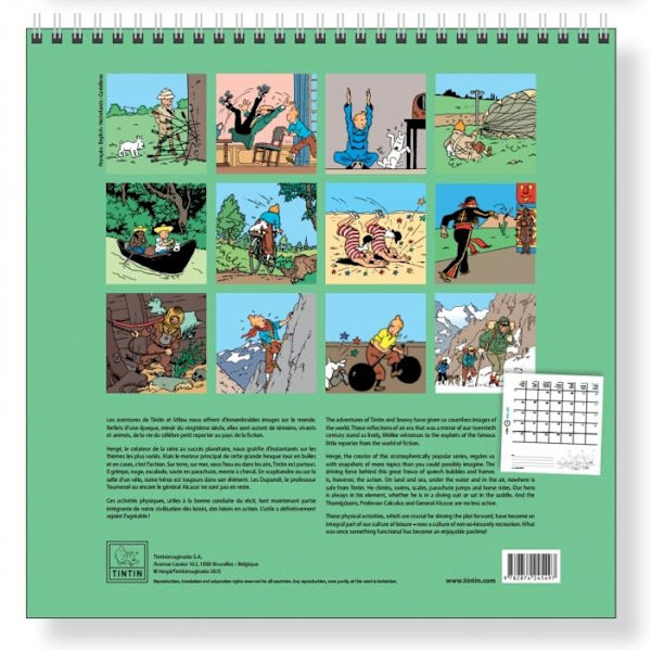 Tintin - Väggkalender 30 x 30 cm 2026(F2) multifärg multicolor