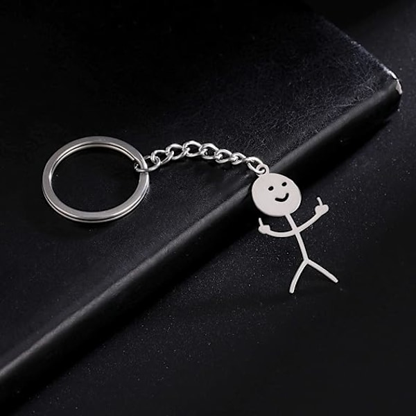 Sjov Smiley Ansigtsfigur Tegnsprog Nøglering Finger Sti, ZQKLA{f2}