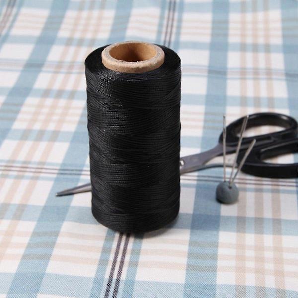 Flad vokset trådrulle 260M læder læder DIY DIY sort{f2}