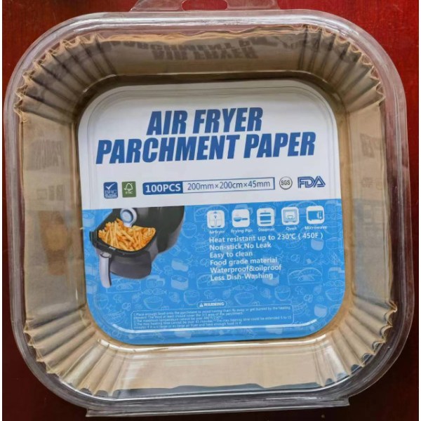 Airfryer tillbehör Airfryer papper 20cm*4,5cm cm, 100-300 bitar bakpapper Airfryer non-stick vattentätt och oljesäkert, airfryer fyrkantigt papper 300pcs