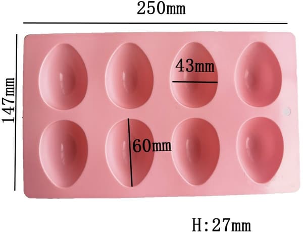 3x Silikone bageform påskeægform - 24 hulrum chokolade slikform - Nem udløsning 3 farver