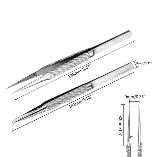 Antimagnetisk præcisionstang af titaniumlegering til elektronik, laboratoriearbejde, ikke-magnetisk 0,15 mm finspidstang Bent