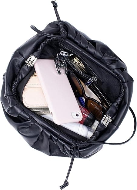 Blød Cloud Dumpling Taske til Kvinder, Crossbody Taske eller Clutch, Skuldertaske - Sort(f2)