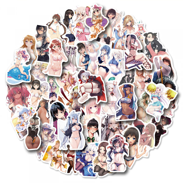 50 kpl Anime Seksikäs Pupu Tyttö Aikuisten Tarroja, Vedenpitäviä Söpöjä Tyttötarroja Kannettavalle Tietokoneelle, Puhelinkotelolle, iPadille, Teräväpiirtotarroja{F2}