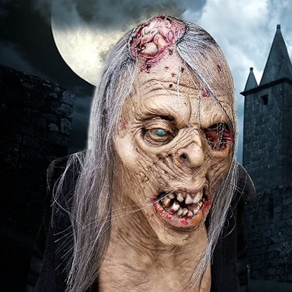 Skräck The Walking Dead Zombie Mask Läskig Halloween Kostym Skräck Blodig Vuxen Halloween Dekoration Rekvisita orange