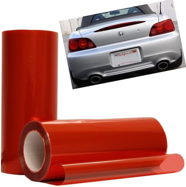 11 x 39 tommer Selvklebende Vinylfilm for Frontlykter, Baklykter og Tåkelys (Rød)
