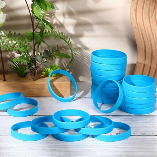 100 stk. ensfarvede gummibånd silikone armbånd sports elastiske gummibånd i bulk til voksne JH2 Yellow