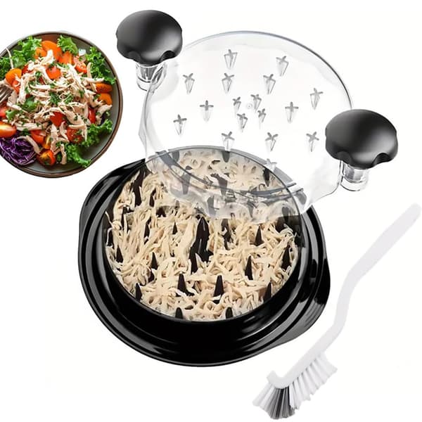Kycklingstrimlare, köttstrimlare för kycklingbröst, fläskkött, nötkött, grönsakshackare med borste, svart