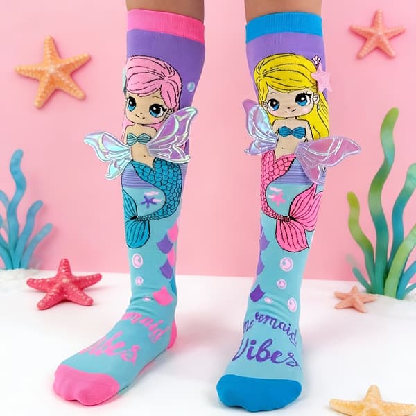 Kvinder Over Knæ Strømper Havfrue Mønster Lange Strømper Mode Cosplay Strømper Bright Pink Color 4-5Y