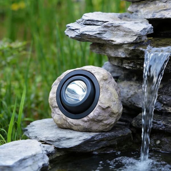 2026 Solar Stein Hagelys Vanntett Utendørs Plen Landskap Lampe Varm Hvit Imitation basalt