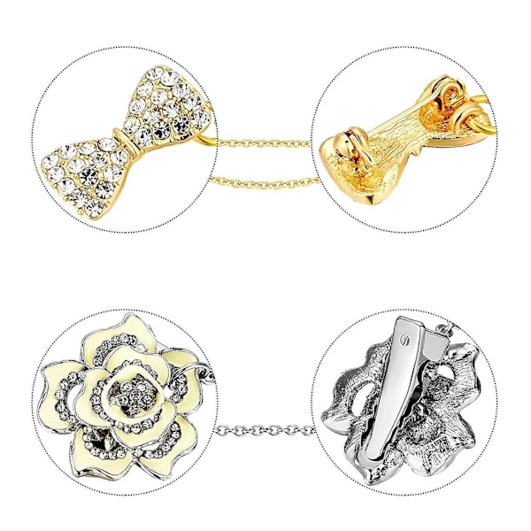 5 Stycken Tröja Sjal Klämmor Set Retro Kofta Krage Klämmor Antika Blommor Klänningar Sjal Klämma För{f2}