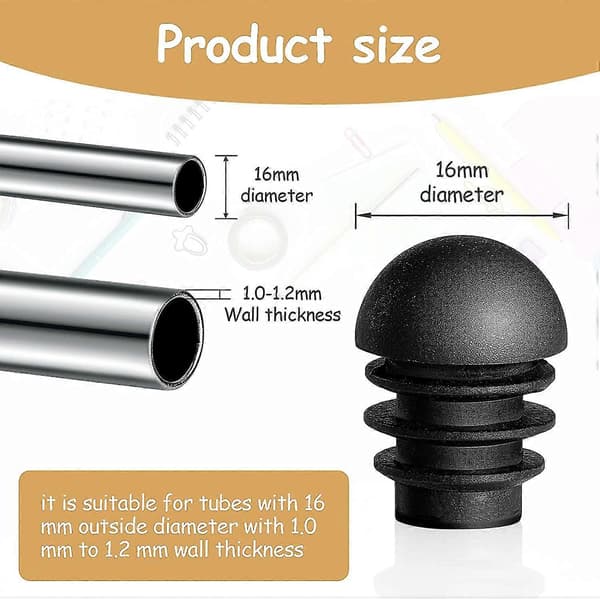 Runde Stolebenspropper, 24 Stykker, 16 mm Ydre Diameter Plastik Stolebensbeskyttere, Stolebensender [DB]{f2}
