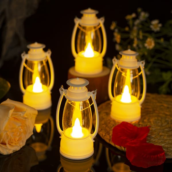 4-pack mini LED-lyktor batteridrivna heminredning inomhus jul fest sovrum stämningsbelysning 4pcs Red