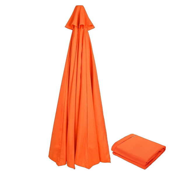 2023 Varm Udskiftningsstof til Haveparasol, Tagdækning til 2,7 m 6-Arms / 8-Arms Terrasse Solparasol Stof 100% Ny Orange Orange 270cm*8 Arms
