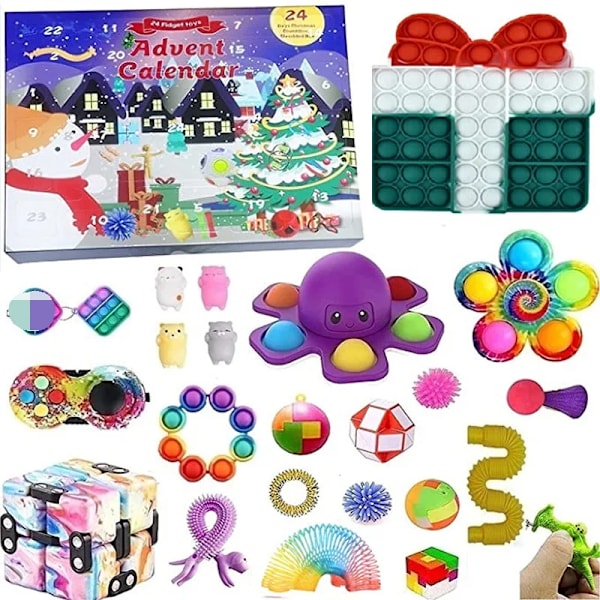 24 päivän/setti Fidget Toys Joulukalenteripaketti Anti Stress Leikkisivu Stressin Lievitys Figet Leikki Blind Box Lapset Joululahja style 18