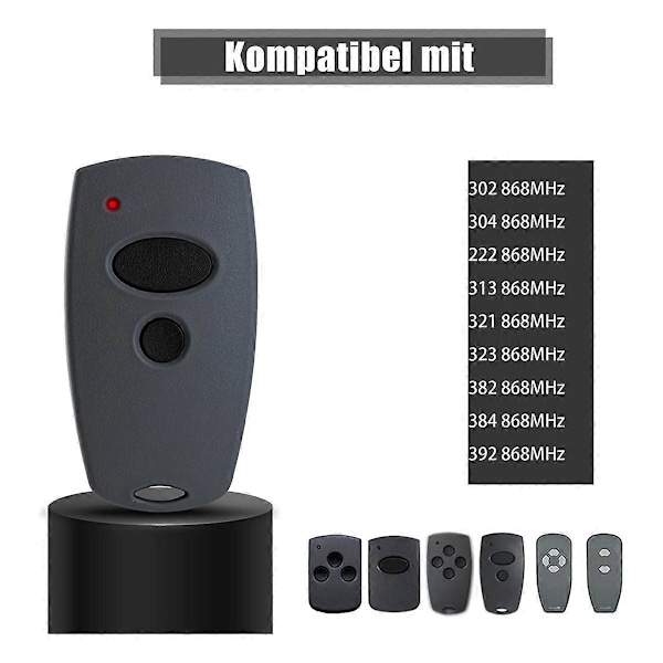 2 st 868,3 MHz Fjärrkontroll för Garageport för D302-868, D304-868, D384-868, D321-868, D323-868