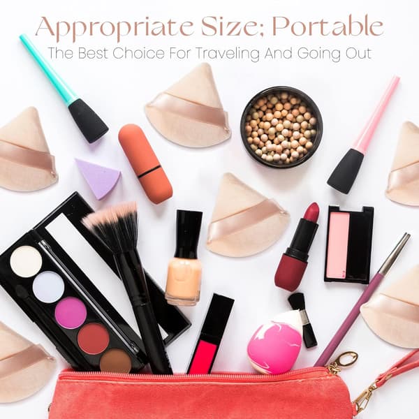 8 stk. Trekantede Makeup Pudder Puffer, Makeup Svampe, Bløde Svampe, Puf til Løst Pudder Foundation, Våd-Tør Makeup Værktøj (Sort)
