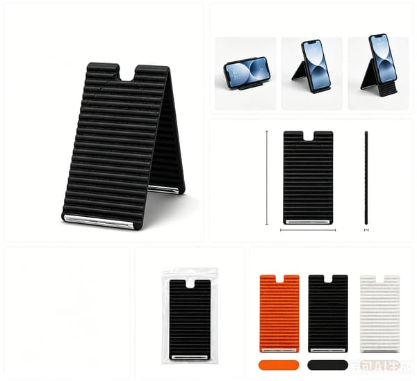 Vikbart telefonställ i silikon, flexibelt justerbart mobilhållare, kylställ [Black]