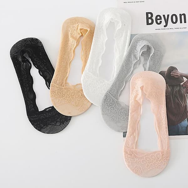 Usynlige tynde blonde ankelstrømper Svedabsorberende åndbar sok til daglig brug Pink 1 Pair