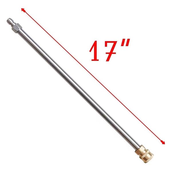 2-pack förlängningsdel för högtryckstvättlans, 17 tum, 4000 PSI sprutpistol med 1/4 snabbkoppling för högtryckstvättmaskin