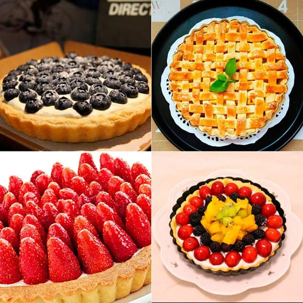 10,2 tommers kakeform med avtakbar bunn, non-stick quicheform, runde bakeformer for baking