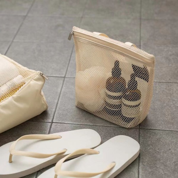 Mesh Brusebadstaske Toiletartikler Taske KHAKI khaki
