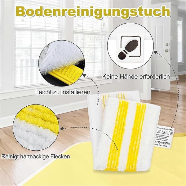 10 stk. mikrofibergulvklut og håndmunnstykeputer for Easyfix SC1 SC2 SC3 SC4 SC5 damprenser mikrofiberkluter