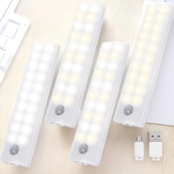 USB LED Rörelsesensor Ljuslist – Magnetisk Garderobsskåp Under Skåp Lampa*Vitt ljus*30CM White light 30CM