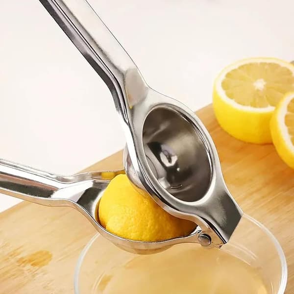 Limepress - Manuell citruspress - Citruspress - Citronpress - Handpress i rostfritt stål - Köksredskap för tomat, äpple och morot - Silver ...