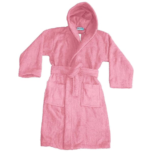 Badehåndkle med hette til barn, 100 % bomullsfrotté badekåpe for gutter og jenter Baby Pink 9-10 Years