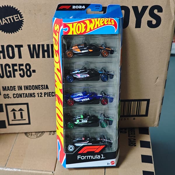Hot Wheels F1 Racing Bilset | 5-Pack Formel Gjuten Fordon | Samlargåvopaket