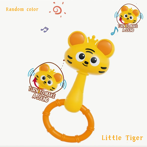 Babyranglelekesett - Håndholdte rangler med dyredesign, sensorisk utvikling, 0+ måneder Kitten