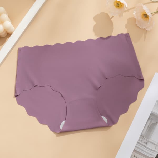 3 STK Sømløse Ice Silk Trusser til Kvinder, Åndbare Lette Usynlige Trusser*L*Lilla Purple L