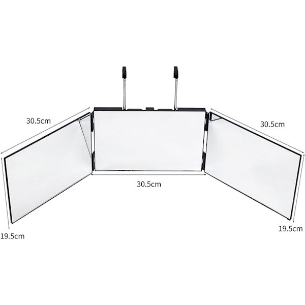 UNIQ 360-foldbart sminkespeil med oppheng - 3-foldbart hengespeil{F2]