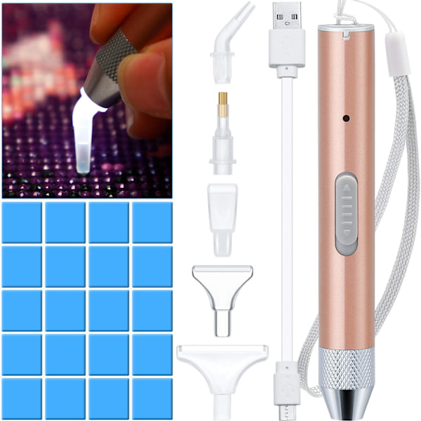 Diamantmaleri Pen Spids Borepen med Lys 5D DIY Diamant