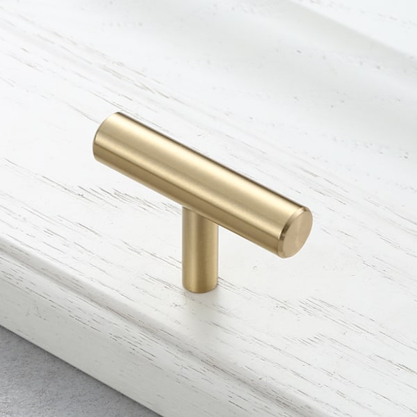 Sæt med 10 messingknapper til skabe, døre, skuffer - Guld 5cm{F2}