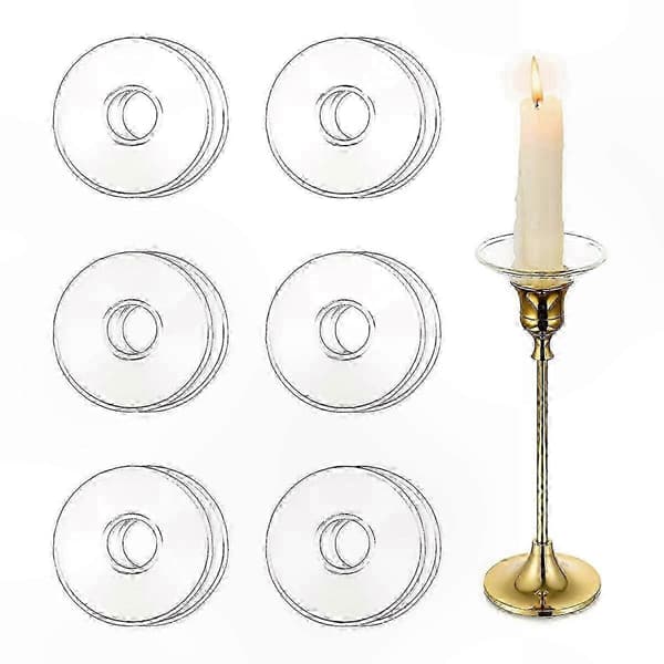 Glasringar för Ljusstakar - 12-pack Droppskydd för Avsmalnande Ljus{hw} Transparent