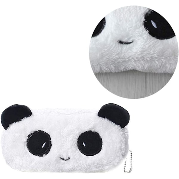 Söt Panda Pennfodral Tecknad Panda Pennväskor Plysch Studenter Pennväskor Portabelt Pennfodral Chic Växel Ficka för Studenter Personal Flicka Användning{F2}